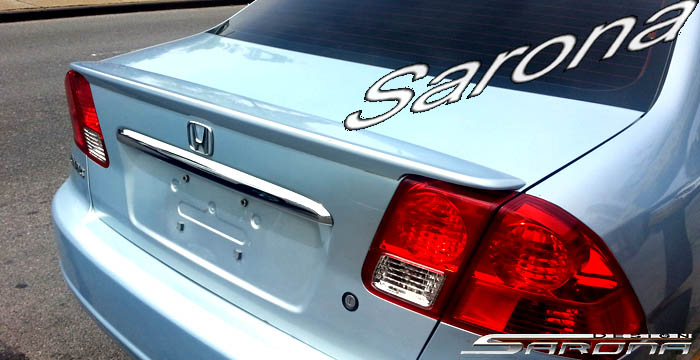 Custom Honda Civic Trunk Wing  Sedan (2001 - 2005) - $249.00 (Manufacturer Sarona, Part #HD-091-TW)